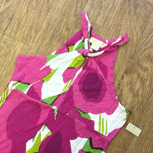 Michael Michael Kors Pink White Green Keyhole Halter Tank Top Size Small - Picture 2 of 11